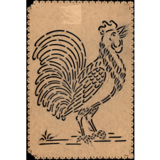 Modèle perforé pour apprendre à dessiner : coq