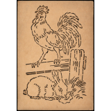 Modèle perforé pour apprendre à dessiner : coq : lapin