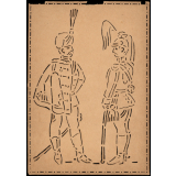 Modèle perforé pour apprendre à dessiner : hussards
