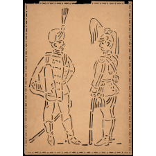 Modèle perforé pour apprendre à dessiner : hussards