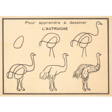 Carte réclame : la Gaduase : pour apprendre à dessiner l'autruche