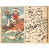 Image à colorier : Ministère de la marine marchande : Mangez du poisson