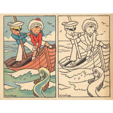 Image à colorier : Ministère de la marine marchande : Mangez du poisson