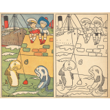 Image à colorier : Train du poisson : Mangeons du poisson