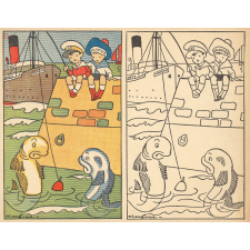 Image à colorier : Train du poisson : Mangeons du poisson