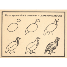 Carte réclame : la Gaduase : pour apprendre à dessiner la perdrix rouge