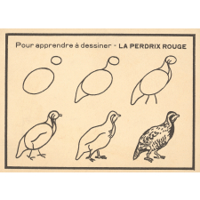 Carte réclame : la Gaduase : pour apprendre à dessiner la perdrix rouge