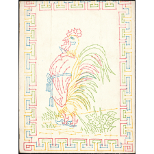 Jeu de piquage : coq habillé