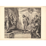 Estampe représentant la sainte famille dans l'atelier de Joseph. 