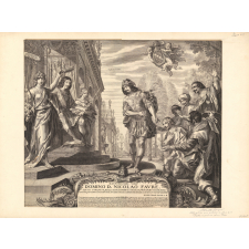 Estampe représentant la sainte famille dans l'atelier de Joseph. 