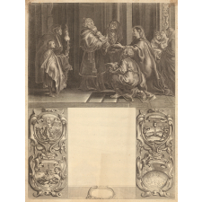 Estampe représentant la présentation de Jésus au Temple.
