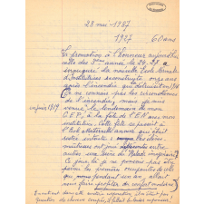 Cahier de préparation des 60 ans de la Promotion 1927 des l'Ecole Normale d'Institutrices de Beauvais. 