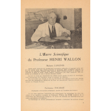 Journées d'études pédagogiques : Hommage à Henri Wallon