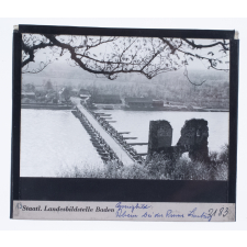 Rheinbrücke bei der Ruine Limburg = Pont sur le Rhin près de la ruine du Limburg