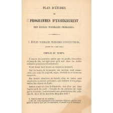 Plan d'études et programmes d'enseignement des écoles normales primaires.
