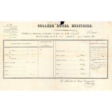 Bulletin scolaire. Collège royal militaire de La Flèche.