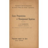 Cours préparatoires à l'enseignement supérieur, organisés à la Sorbonne. Programme complet des Cours 1914-1915.