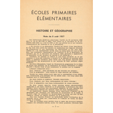Modifications apportées aux horaires et programmes dans les Ecoles primaires élémentaires et les Cours complémentaires. Histoire et géographie. Mathématiques. Sciences d'observation.