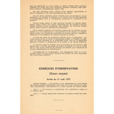 Modifications apportées aux horaires et programmes dans les Ecoles primaires élémentaires et les Cours complémentaires. Histoire et géographie. Mathématiques. Sciences d'observation.