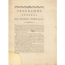 Programme général des Cours des Ecoles Normales.