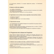 Biologie 5e. Quelques réflexions pédagogiques à l'intention des professeurs.