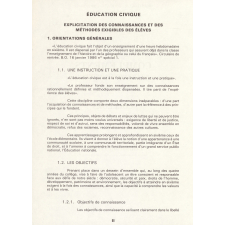 Compléments aux Programmes et Instructions. Collège. Education civique. 6e.