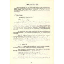 Compléments aux Programmes et Instructions. Collège. Lire au collège. 6e. 5e. 4e. 3e.