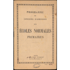 Programme du Concours d'admission aux écoles normales primaires.
