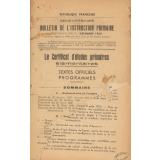 Le Certificat d'études primaires élémentaires. Textes officiels. Programmes. Bulletin de l'Instruction primaire. Seine-Inférieure. République Française. Supplément spécial : décembre 1953.