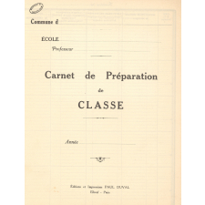 Carnet de préparation de classe.