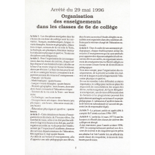 Français - Arrêté du 22 novembre 1995 relatif aux programmes de la classe de sixième des collèges.