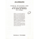 Allemand - Arrêté du 22 novembre 1995 relatif aux programmes de la classe de sixième des collèges.