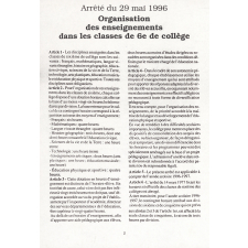 Technologie - Arrêté du 22 novembre 1995 relatif aux programmes de la classe de sixième des collèges.
