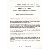 Encart : novembre 1998 - Physique et Chimie, classes de Seconde, Première et Terminale.