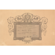 District de Saint-Omer. Institut des frères des écoles chrétiennes. Concours général entre les 20 premiers élèves de chaque école. Mention honorable [...] à M. Fournier André, élève de l'Ecole Notre-Dame, Amiens. Saint-Omer, le 1er Août 1904 [...].