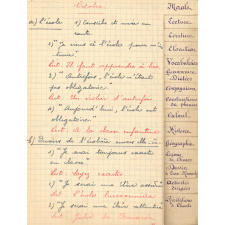 Cahier de répartitions. 