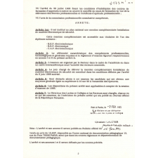 Mention complémentaire installation de matériel électronique de sécurité. Arrêté du 7 février 1995 et annexes.