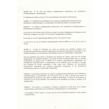 Mention complémentaire maintenance des installations oléohydrauliques et pneumatiques. Arrêté du 27 juillet 1999 et annexes.