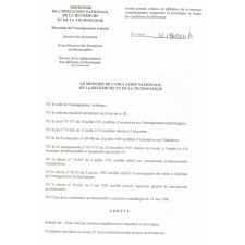 Mention complémentaire maquettes et prototypes. Arrêté du 12 janvier 1999 et annexes. 