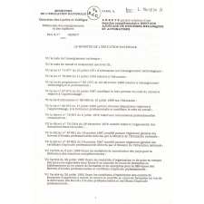 Mention complémentaire montage ajustage de systèmes mécaniques et automatisés. Arrêté du 2 septembre 1993 et annexes.