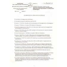 Mention complémentaire opérateur régleur sur machines à commande numérique. Arrêté du 2 septembre 1993 et annexes.