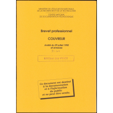 Brevet professionnel. Couvreur. Arrêté du 29 juillet 1998 et annexes.