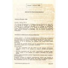 Brevet professionnel. Microtechniques.