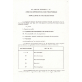 Programme de mathématiques. Classe de Terminale STI. Sciences et technologie industrielle.