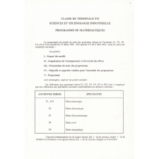Programme de mathématiques. Classe de Terminale STI. Sciences et technologie industrielle.