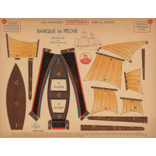 Planche de construction : Cartonia : barque de pêche