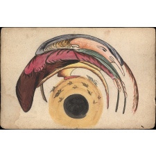 Planche d'anamorphose : joueur de musette