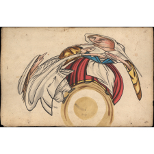 Planche d'anamorphose :  homme touchant la poitrine d'une femme