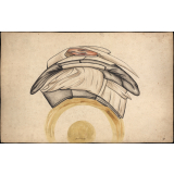 Planche d'anamorphose :  religieuse