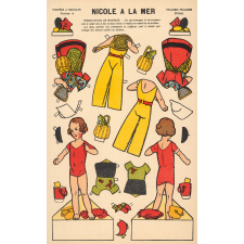 Poupées à habiller : planche 6 : Nicole à la mer